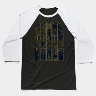 Rawalpindi, Punjab, Pakistan City Map Typography - Gold Art Deco Baseball T-Shirt